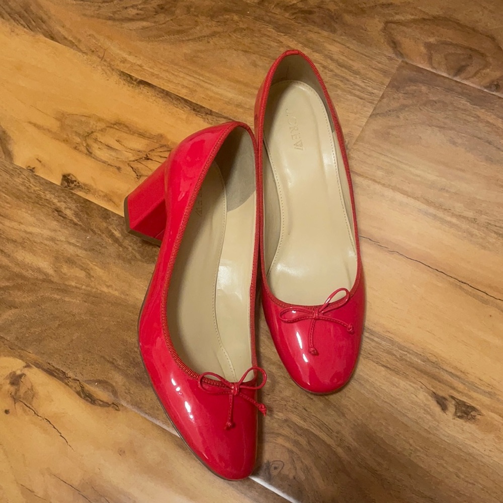 J. Crew Red Patent Leather Heels